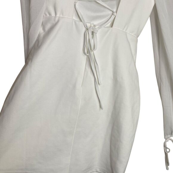 Lulus Mini Dress Womens XS Lace-Up LWD Balloon Sleeve Party Club Delightful Love - Picture 7 of 12